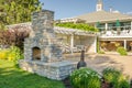 Backyard Patio with Fireplace Royalty Free Stock Photo