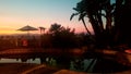 Backyard Pool & Deck at Sunset