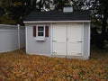 backyard shed in autumn Royalty Free Stock Photo