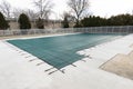 backyard swimming pool and closed down for winter