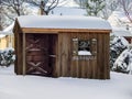 Backyard Tool Shed In Snow