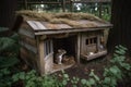 backyard wildlife and critter hideout, with hidden spaces and secret entrances