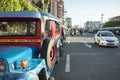 Baclaran, Paranaque, Metro Manila, Philippines - A line of jeepneys is parked by the service road of Roxas boulevard