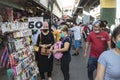 Baclaran, Paranaque, Metro Manila, Philippines - A stall selling bargain priced headsets along a busy street