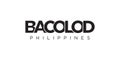 Bacolod in the Philippines emblem. The design features a geometric style, vector illustration with bold typography in a modern