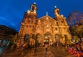 BACOLOD, PHILIPPINES - FEBRUARY 5, 2018: Evening view of San Sebastian Cathedral in Bacolod, Philippin