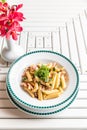 Bacon Aglio olio pasta Royalty Free Stock Photo