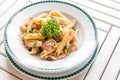 Bacon Aglio olio pasta Royalty Free Stock Photo