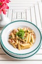 Bacon Aglio olio pasta Royalty Free Stock Photo