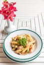Bacon Aglio olio pasta Royalty Free Stock Photo