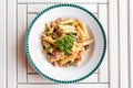 Bacon Aglio olio pasta Royalty Free Stock Photo