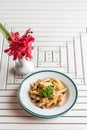 Bacon Aglio olio pasta Royalty Free Stock Photo