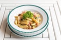 Bacon Aglio olio pasta Royalty Free Stock Photo