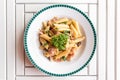 Bacon Aglio olio pasta Royalty Free Stock Photo