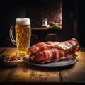 Bacon With Beer: A Biopunk Villagecore Delight On A Dark Table