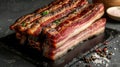 Bacon block boiled in low temperaturee. Generative Ai Royalty Free Stock Photo