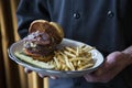 Bacon and Blue Cheese Hamburger Royalty Free Stock Photo