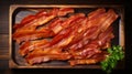 8k Resolution Bacon Tray With Herbs - High Quality Food Photography Royalty Free Stock Photo