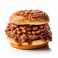 Bacon Burger Made With Baked Beans And Beef - Monochromatic Depth