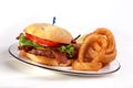 Bacon burger & Onion Rings Royalty Free Stock Photo