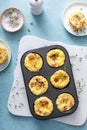Bacon and cheddar egg muffins for breakfast Royalty Free Stock Photo