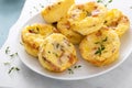 Bacon and cheddar egg muffins for breakfast Royalty Free Stock Photo