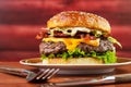 Bacon cheese burger Royalty Free Stock Photo