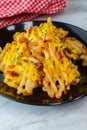 Bacon Cheese Waffle Fries Royalty Free Stock Photo