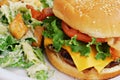 Bacon cheeseburger Lunch Royalty Free Stock Photo