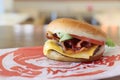 Bacon Cheeseburger at Wendy`s Royalty Free Stock Photo