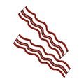 Bacon color icon. Cartoon flat food. Vector illustration. Stock image. Royalty Free Stock Photo