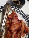 Bacon cooked soft chewy with bacon grease Royalty Free Stock Photo