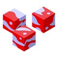 Bacon cube icon, isometric style
