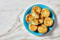 Bacon, Egg and Cheese Breakfast Muffins, top view Royalty Free Stock Photo