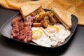 bacon and eggs sunny side up Royalty Free Stock Photo