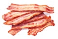 Bacon food fat meat breakfast smoked ingredient pork raw red background slice Royalty Free Stock Photo