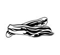 Bacon icon in black style isolated on white background. Meats symbol stock vector Royalty Free Stock Photo