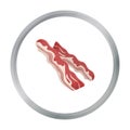 Bacon icon in cartoon style isolated on white background. Meats symbol stock vector illustration Royalty Free Stock Photo