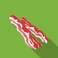 Bacon icon in flat style isolated on white background. Meats symbol stock vector illustration