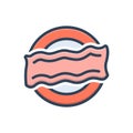 Color illustration icon for Bacon, pork and pancetta Royalty Free Stock Photo