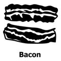 Bacon icon, simple black style