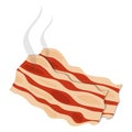 Bacon isolated on white background. Cartoon illustration of bacon vector icon. Royalty Free Stock Photo