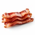 Wavy Resin Sheets: Three Stacks Of Bacon Isolated On White Background