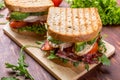 Bacon, Lettuce and Tomato BLT Sandwiches Royalty Free Stock Photo