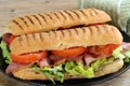 Bacon Lettuce and Tomato Panini Royalty Free Stock Photo