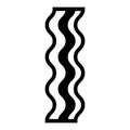 Bacon line icon isolated on white background. Black flat thin icon on modern outline style. Linear symbol and editable stroke.