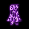 bacon meat character neon glow icon illustration