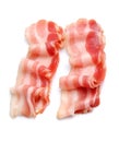 Bacon meat isolated on white backgrounds.