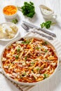 Bacon Mozzarella Feta Cheddar Cheese crispy Fries Royalty Free Stock Photo