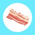 Bacon. A piece of bacon on a white background. Vector, cartoon illustration Royalty Free Stock Photo